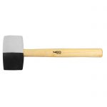 CIOCAN CAUCIUC ALB-NEGRU 63MM/680GR MANER LEMN 25-068