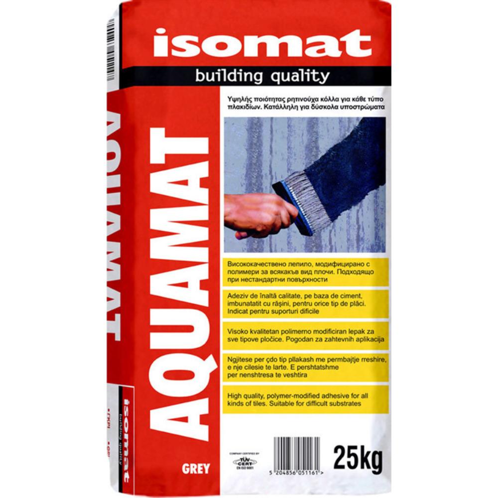 9876841529374 MORTAR HIDROIZOLANT AQUAMAT GREY MONOCOMPONENT 25KG ISOMAT - imagine 1