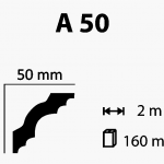 Bagheta de polistiren pt interior- 2 ml A50  80 buc/cutie
