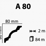 Bagheta de polistiren pt interior- 2 ml A80 55 buc/cutie