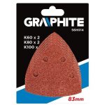 Graphite?Set talpi de slefuit triunghiulare, 83x83x83mm, 5 buc/set 56H014