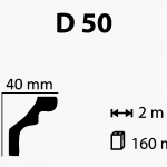 Bagheta de polistiren pt interior- 2 ml D50 80 buc/cutie