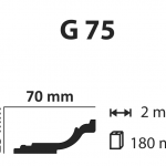 Bagheta de polistiren pt. interior 2 ml G75 90 buc/cutie