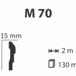 Bagheta de polistiren pt interior- 2 ml M70 65 buc/cutie