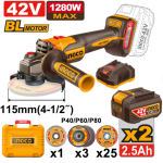 FLEX UNIGHIULAR 42V CU 2 ACUMULATORI 2.5AH CAGLI4128112E