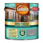 LAZURA LUCIOASA SADOLIN EXTRA PLUS 3 IN 1  BAZA APA GRI GRAFIT 0.75 L
